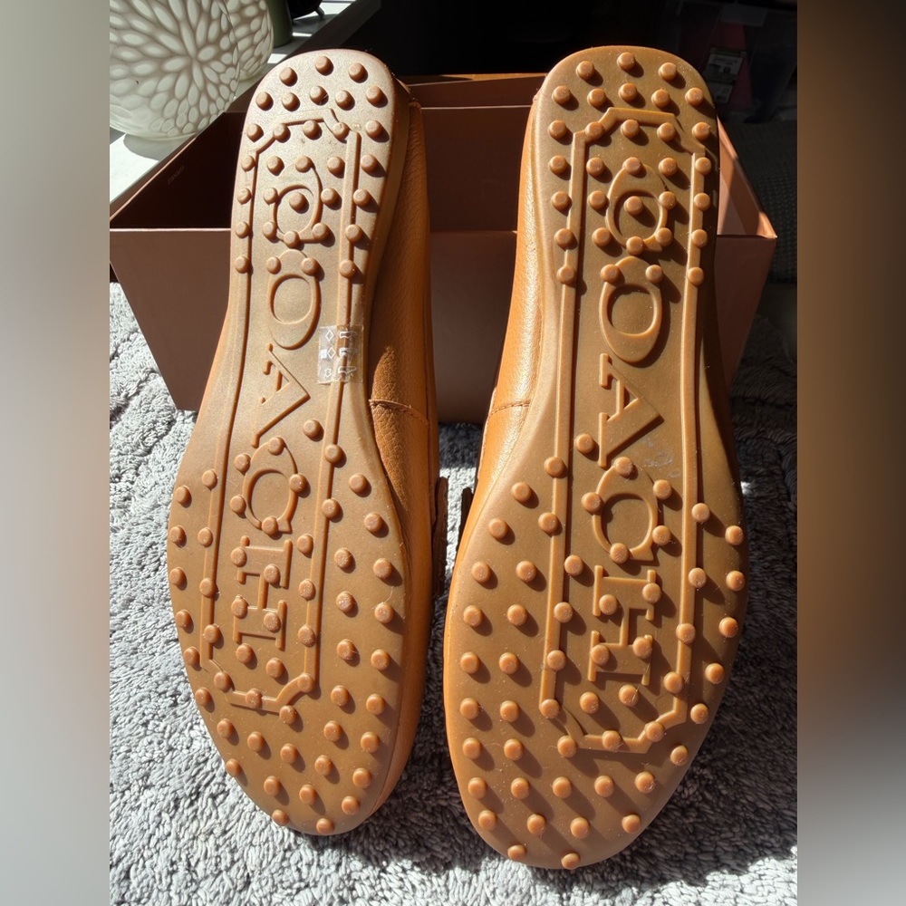 COACH Fredrica Pebble Grain Leather Loafers - Cognac - Size 7.5 M - New in box - Picture 5 of 7